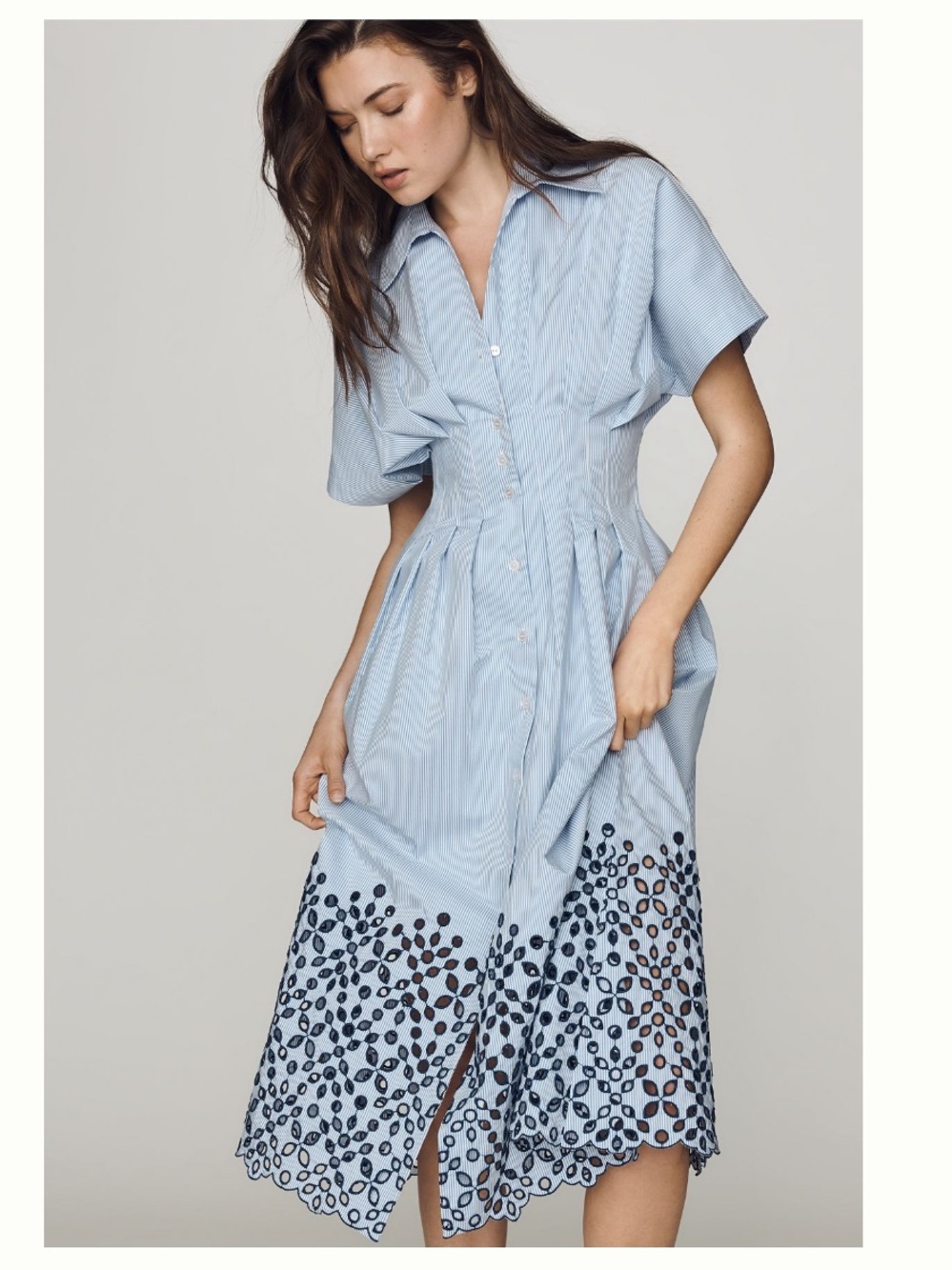 Tobie Eyelet Shirtdress💙🤍 - Picture 1 of 13